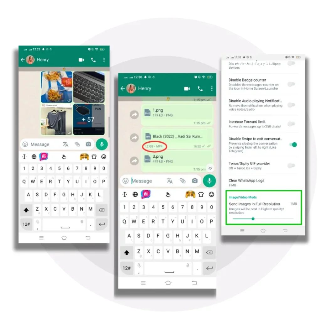 GBWhatsApp Advanced File Sharing Properties