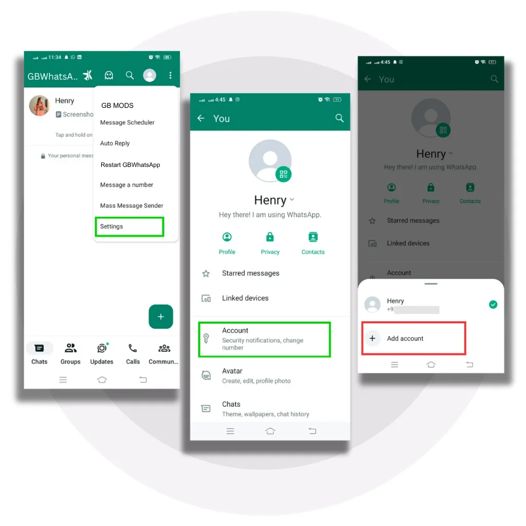 GBWhatsApp Multiple Account Support